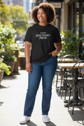 My Store black cotton t-shirt with white script text "Sassy Southern Mom" on a woman wearing blue jeans.